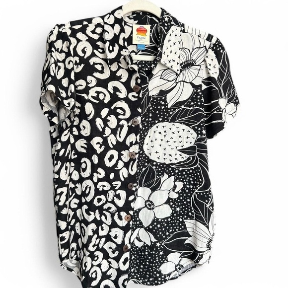 Farm Rio for Anthropologie | Playful Printed Surf Shirt | Like New | Size S - Picture 3 of 11